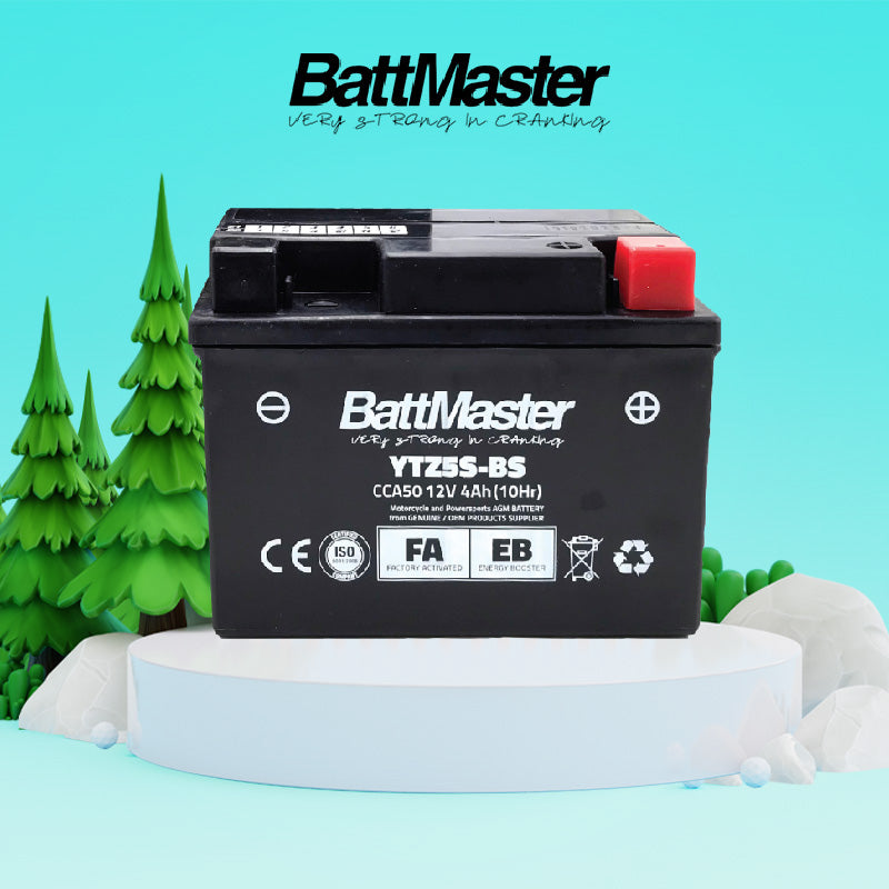 BATTMASTER YTZ5S-BS AGM MOTORCYCLE BATTERY