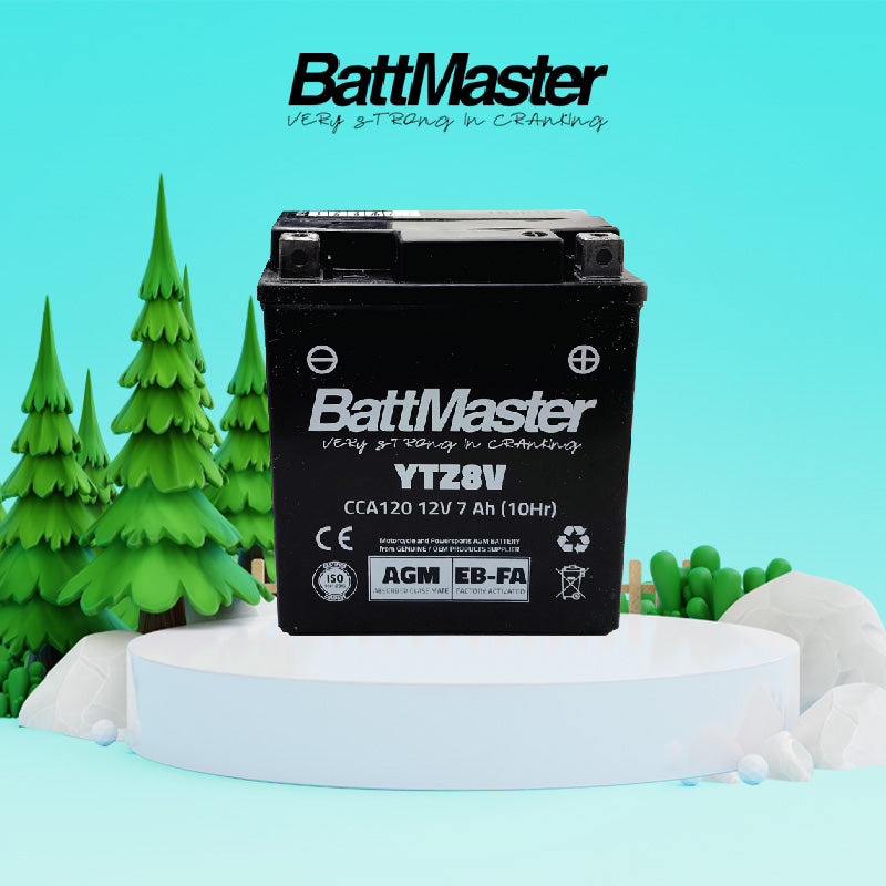 BATTMASTER YTZ8V AGM MOTORCYCLE BATTERY