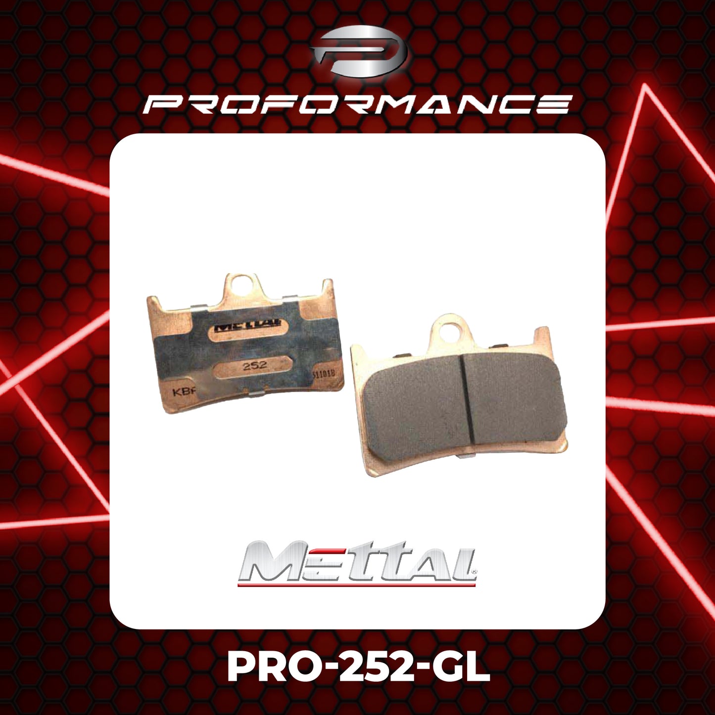 METTAL PRO-252-GL BRAKE PADS FOR YAMAHA MOTORBIKE