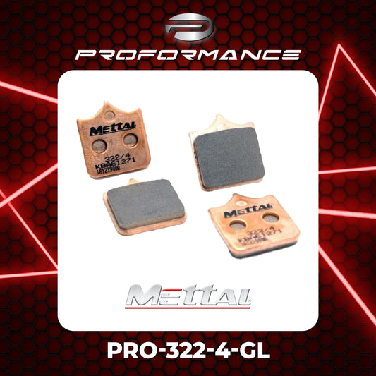 METTAL PRO-322-4-GL BRAKE PADS FOR APRILIA, BENELLI, BIMOTA, BMW, DUCATI AND HUSQVARNA MOTORBIKE