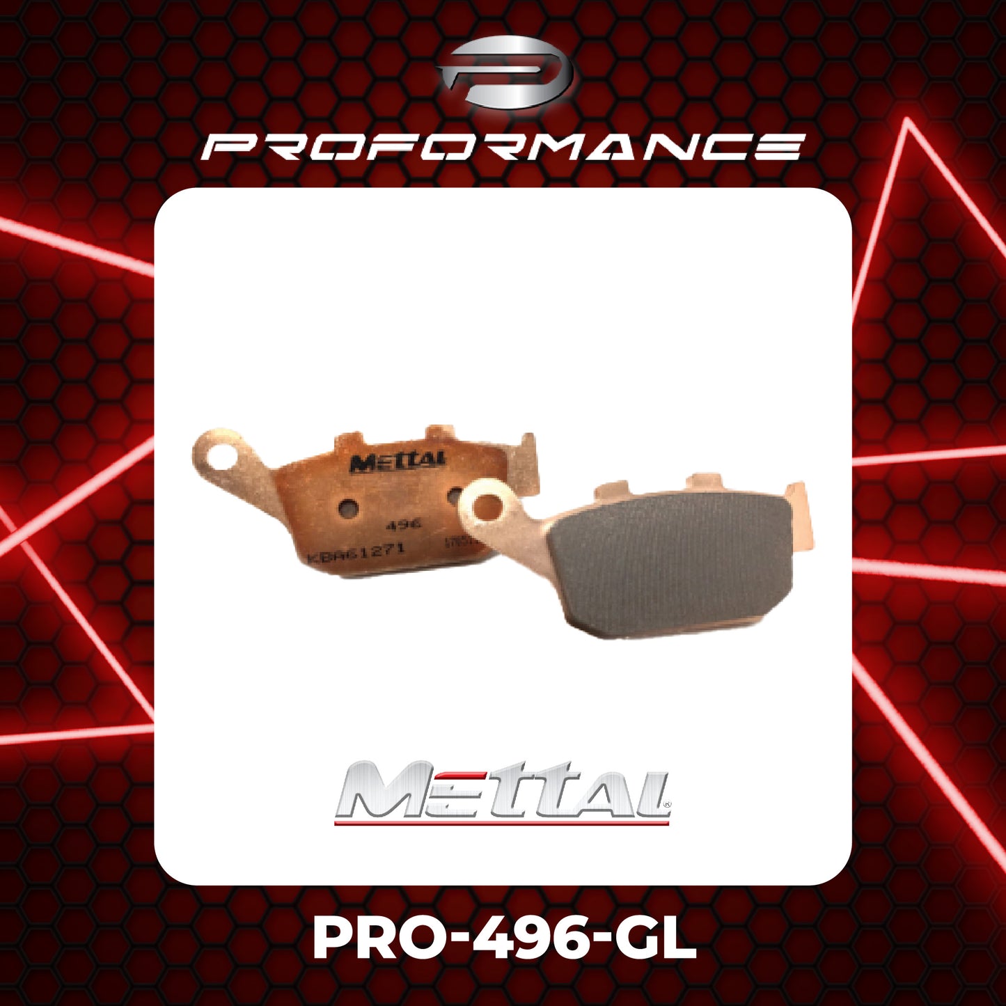 METTAL PRO-496-GL BRAKE PADS FOR HONDA, SUZUKI, KAWASAKI MOTORBIKE