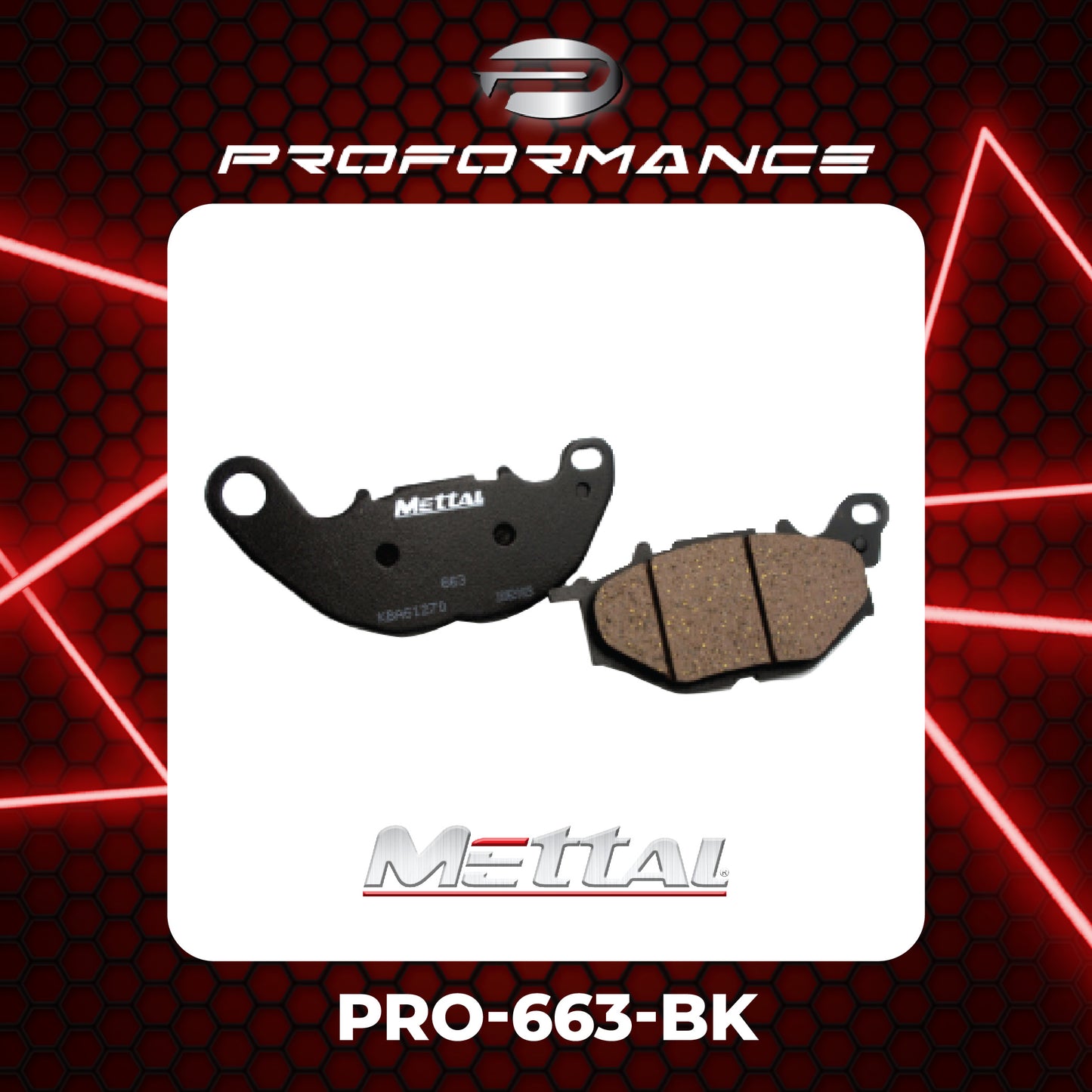 METTAL PRO-663-BK BRAKE PADS FOR YAMAHA MOTORBIKE