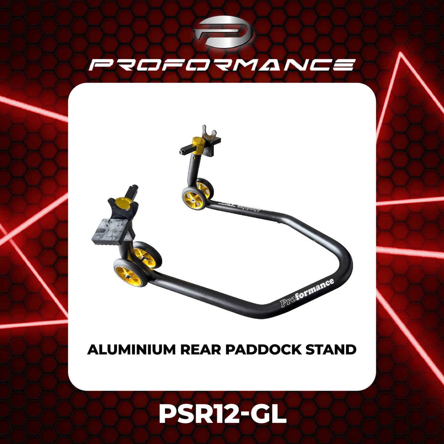 PROFORMANCE PSR12-GL ALUMINIUM REAR PADDOCK STAND FOR MOTORBIKE