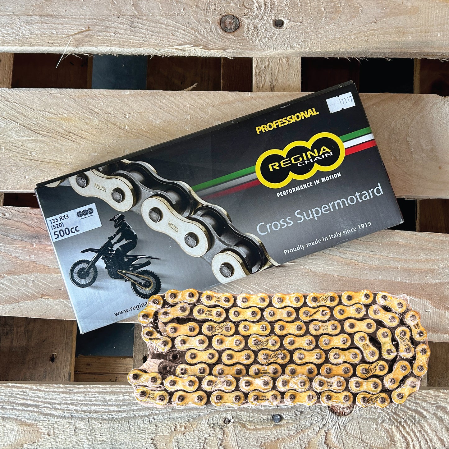 REGINA 520RX3 MOTOCROSS / OFF-ROAD MOTORCYCLE GOLD CHAIN, BELOW 600CC, NON OIL SEAL, OFFICIAL CHAIN FOR MXGP